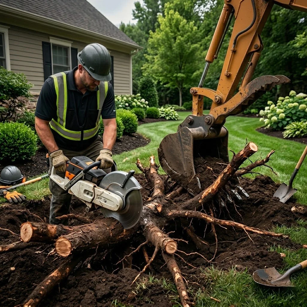 large tree root grinding Albany